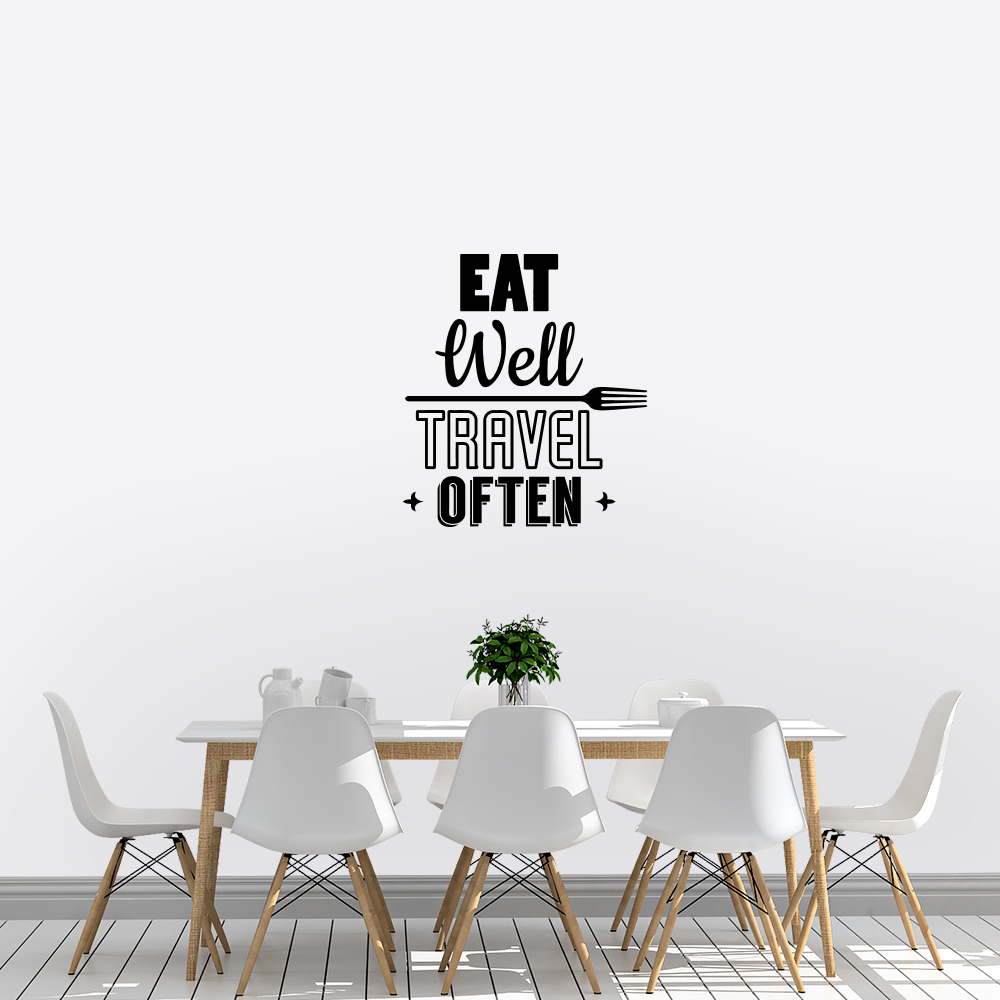 Muursticker - Eat well travel often