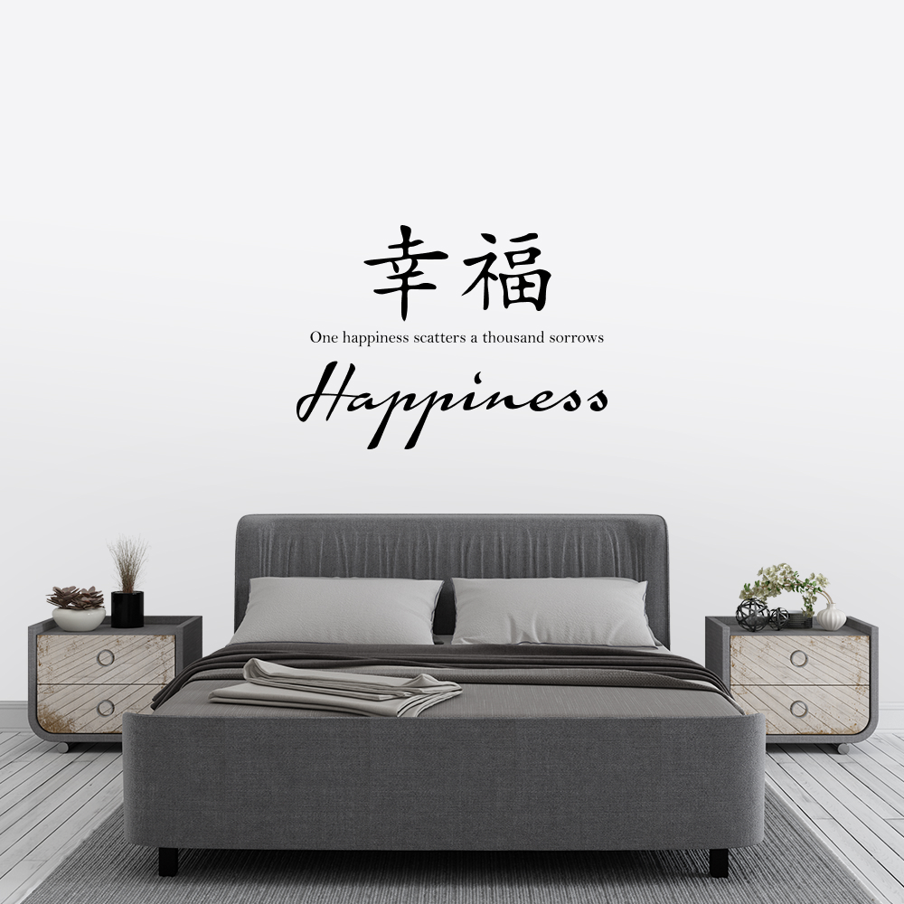 Muursticker - Happiness Chinese tekens
