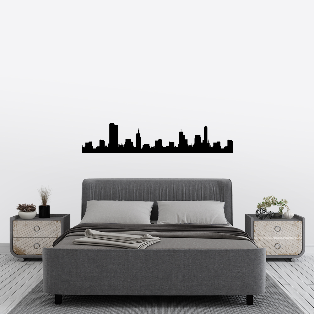 Muursticker - Urban city skyline