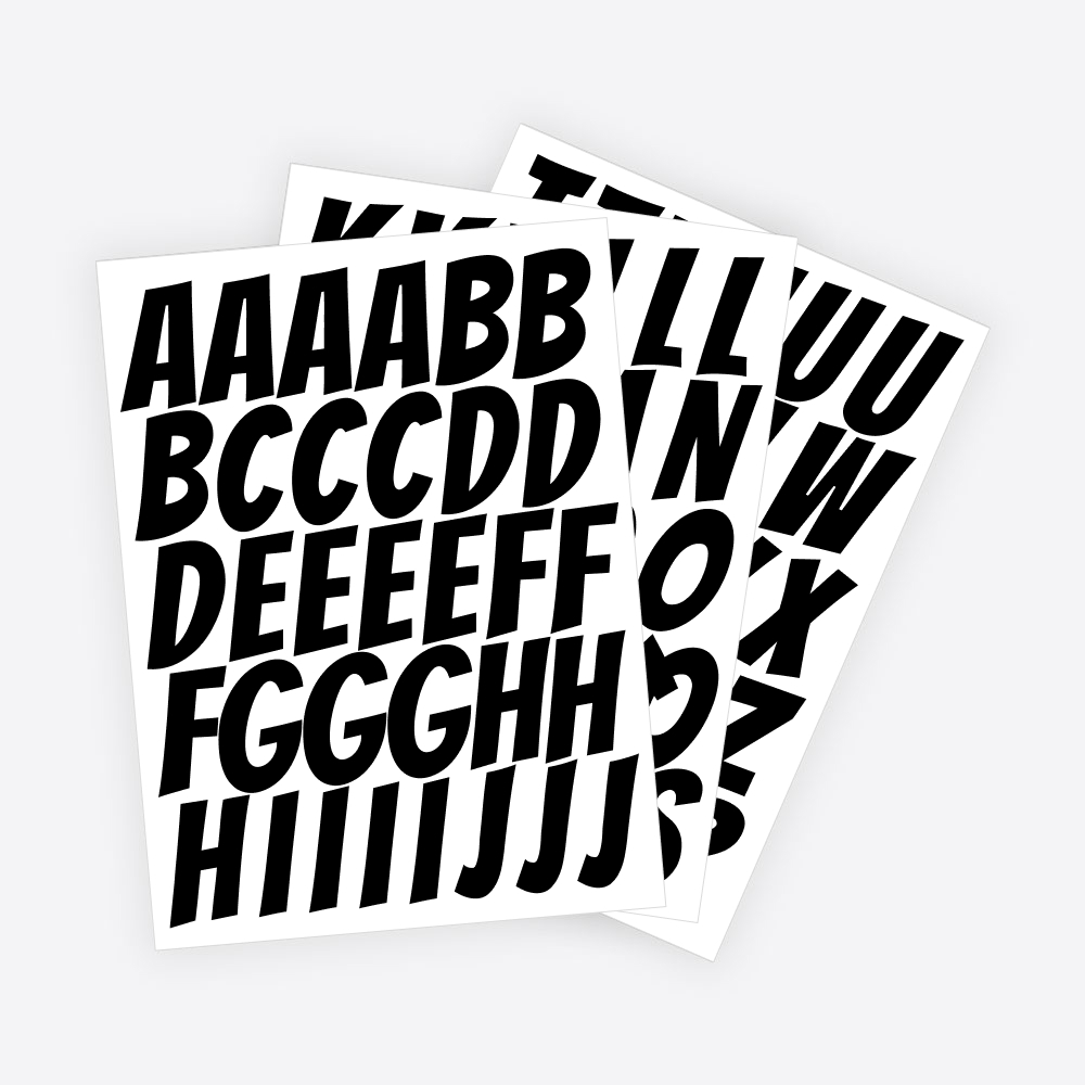 Cartoon Plakletters / Letter stickers - 5cm
