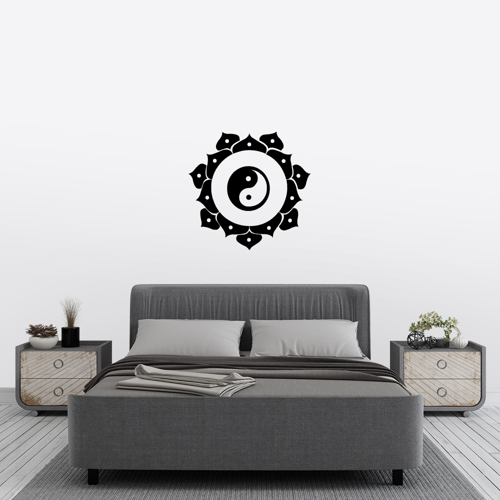 Muursticker - Yin yang mandala