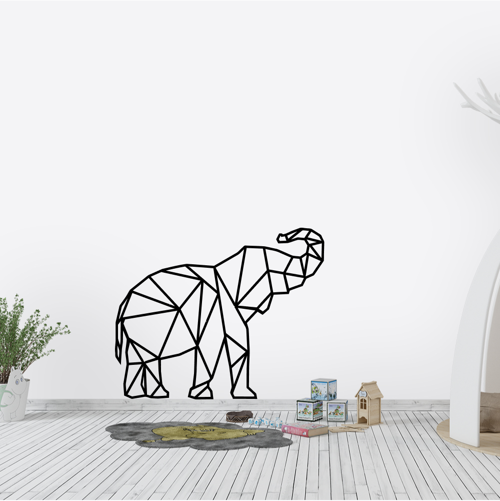Muursticker - Geometrische olifant