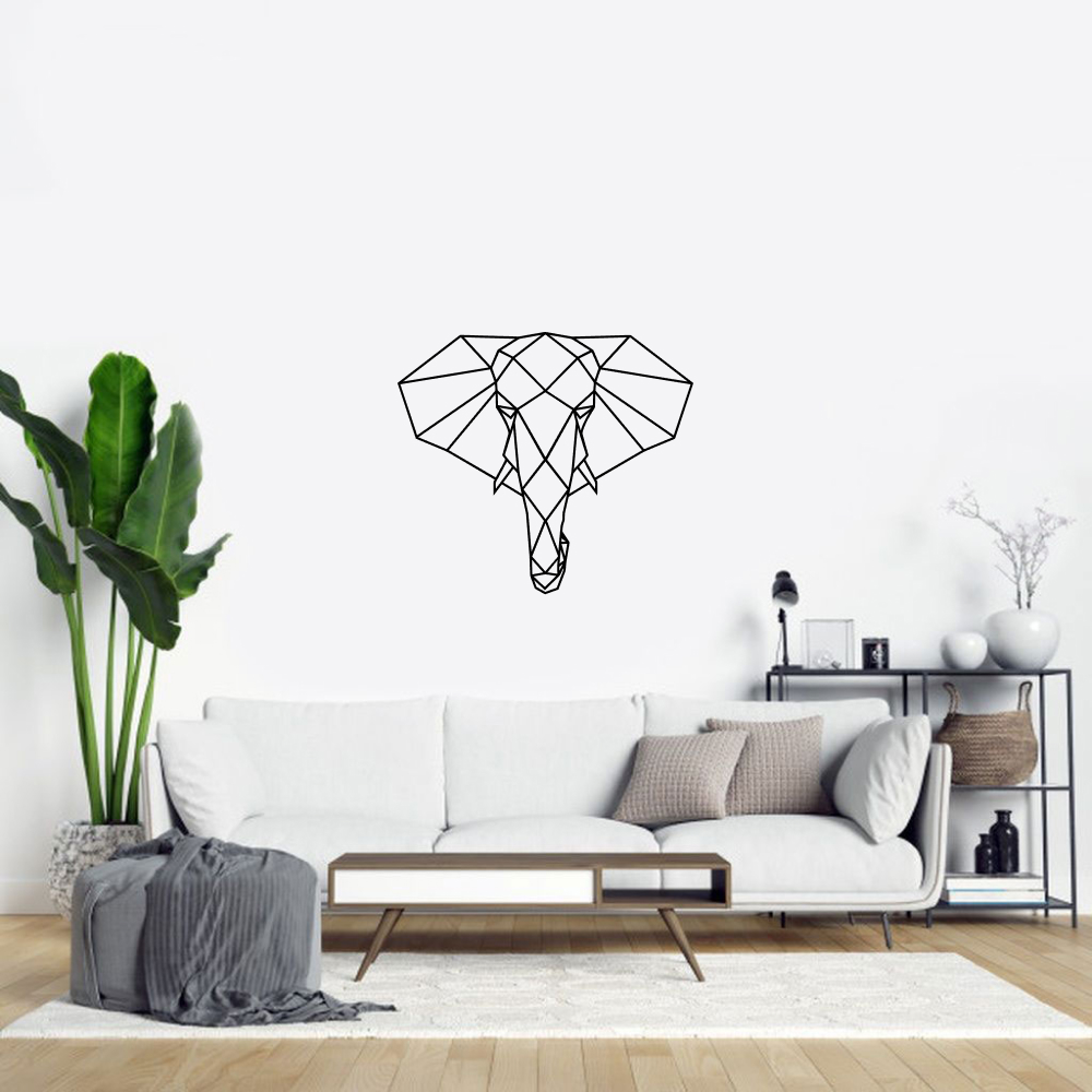 Muursticker - Geometrische olifanten hoofd