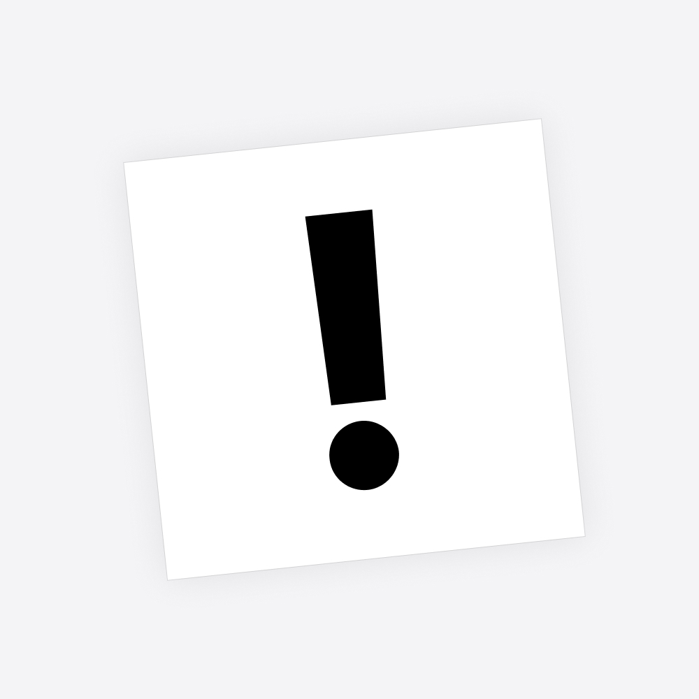 Losse plakletter / letter sticker - Standaard Uitroepteken: !