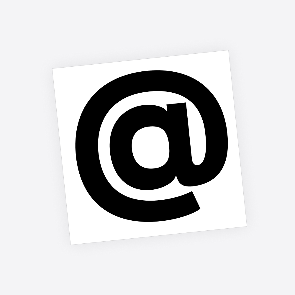 Losse plakletter / letter sticker - Standaard Apenstaartje: @