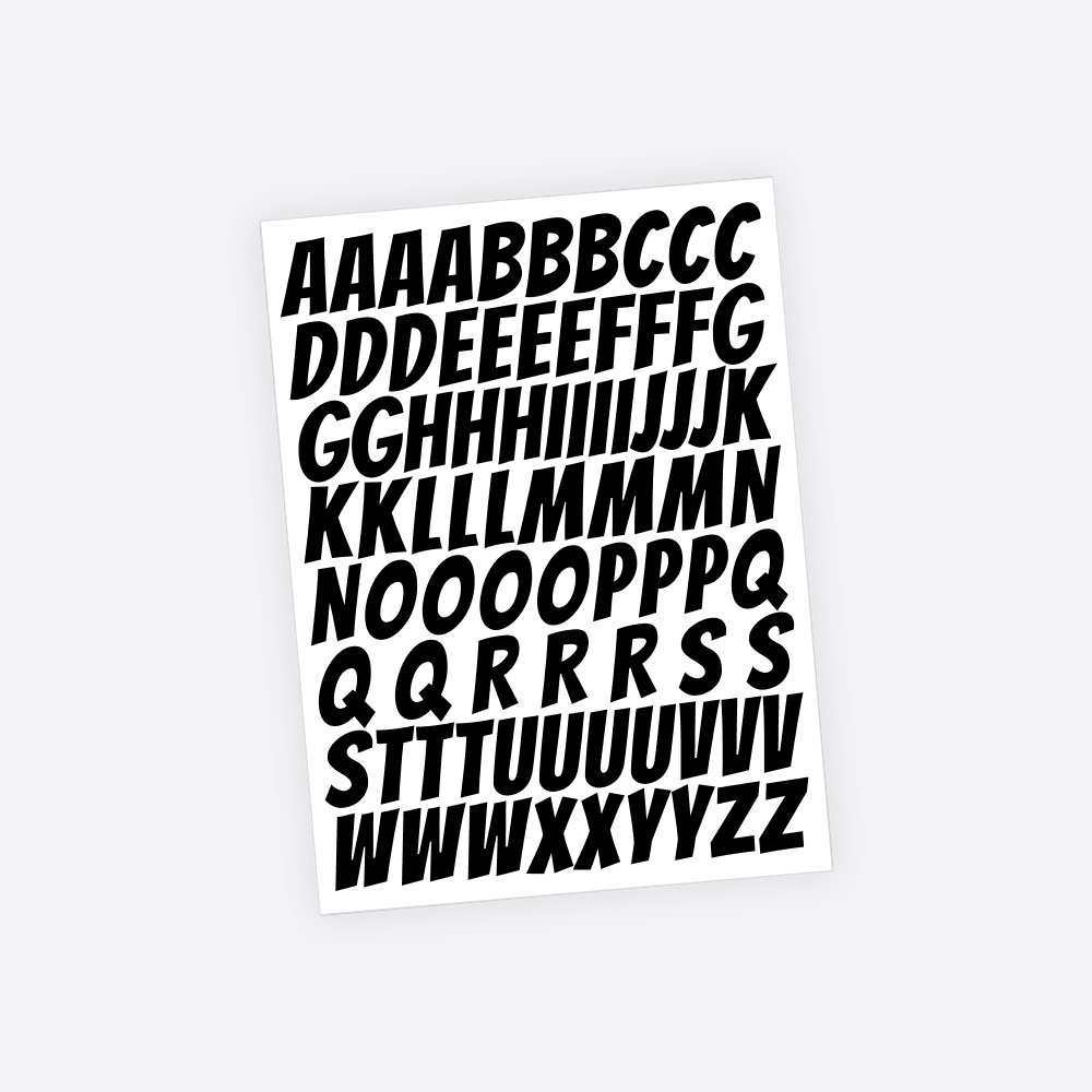 Cartoon Plakletters / Letter stickers - 3cm