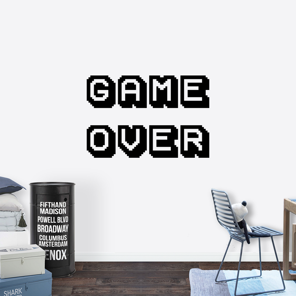 Muursticker - Game over 8-bit