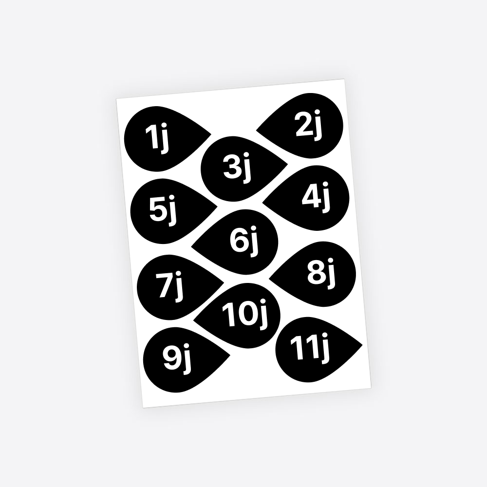 Muurstickers - Groeimarkers voor groeimeter