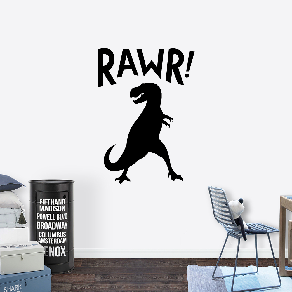 Muursticker - Rawr dinosaurus