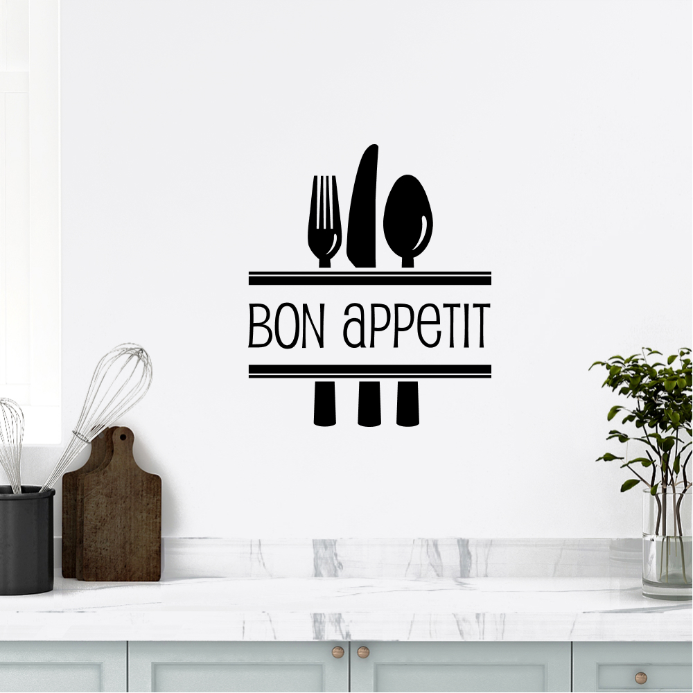 Muursticker - Bon appetit bestek