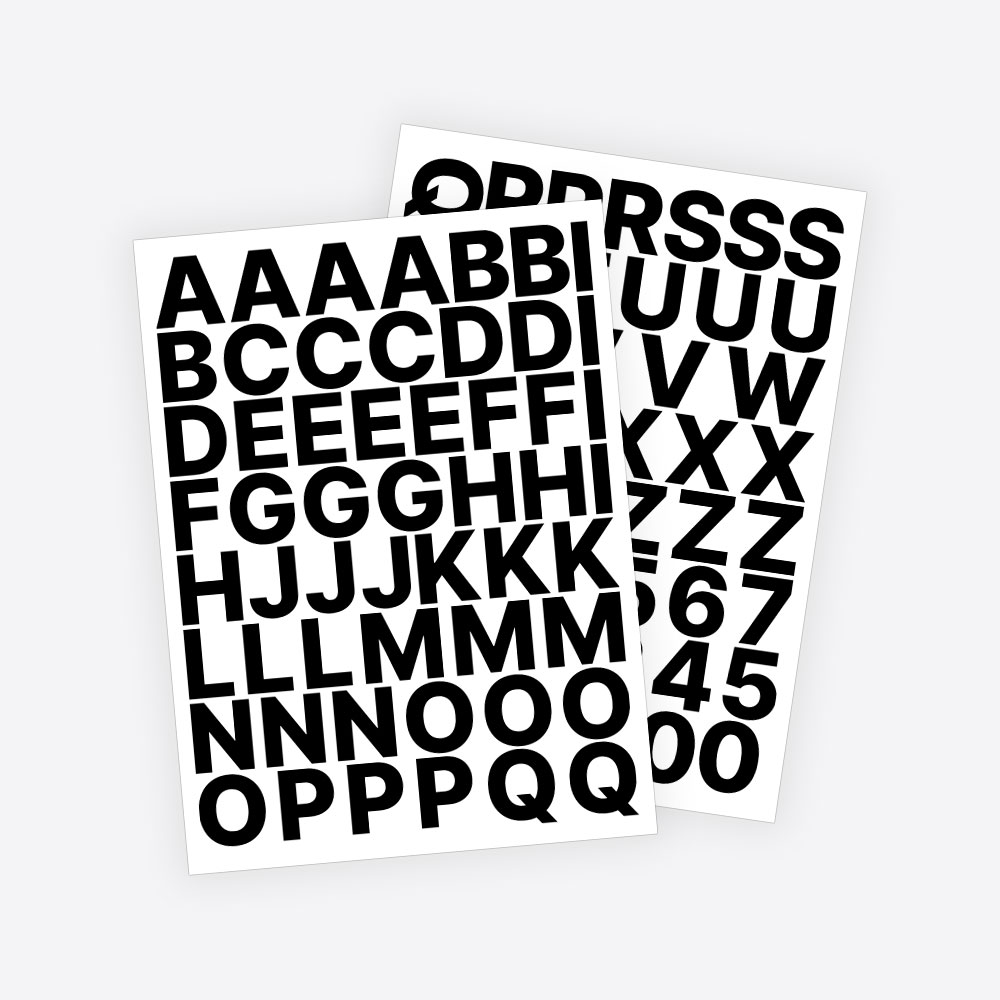 Standaard Plakletters / Letter stickers - 3cm