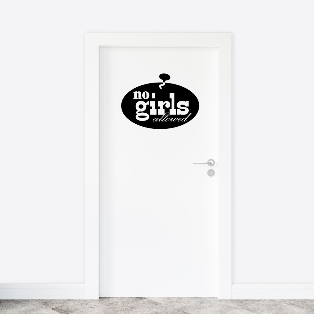 Deursticker - No girls allowed
