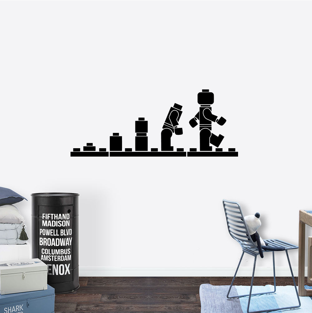 Muursticker - Lego evoluitie