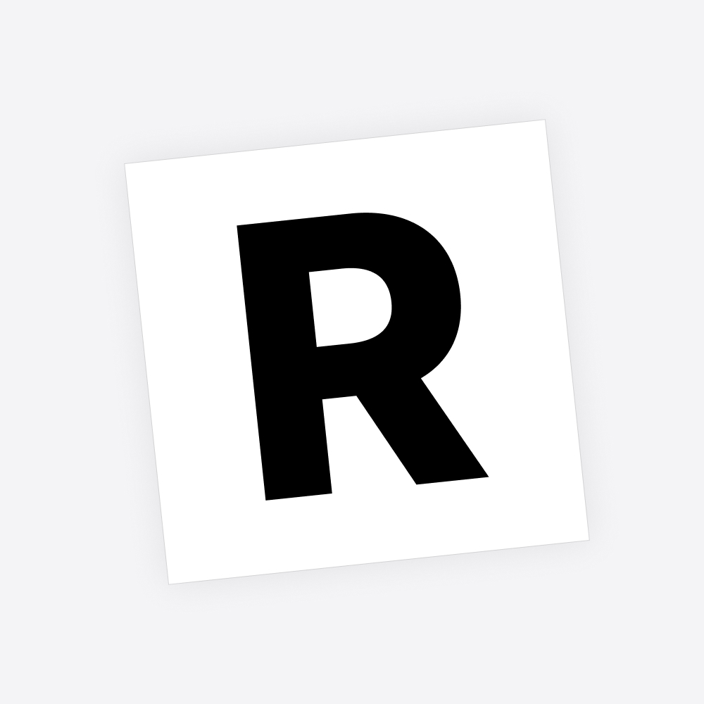 Losse plakletter / letter sticker - Standaard letter: R