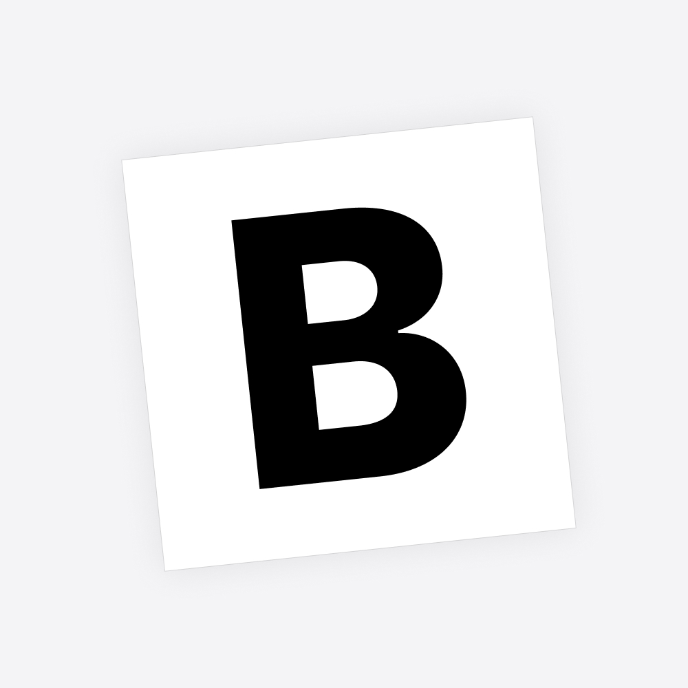 Losse plakletter / letter sticker - Standaard letter: B