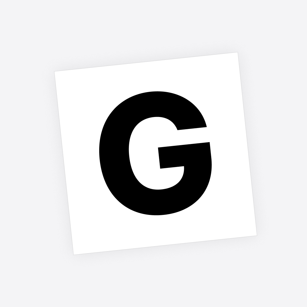 Losse plakletter / letter sticker - Standaard letter: G
