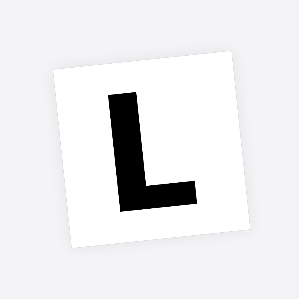 Losse plakletter / letter sticker - Standaard letter: L
