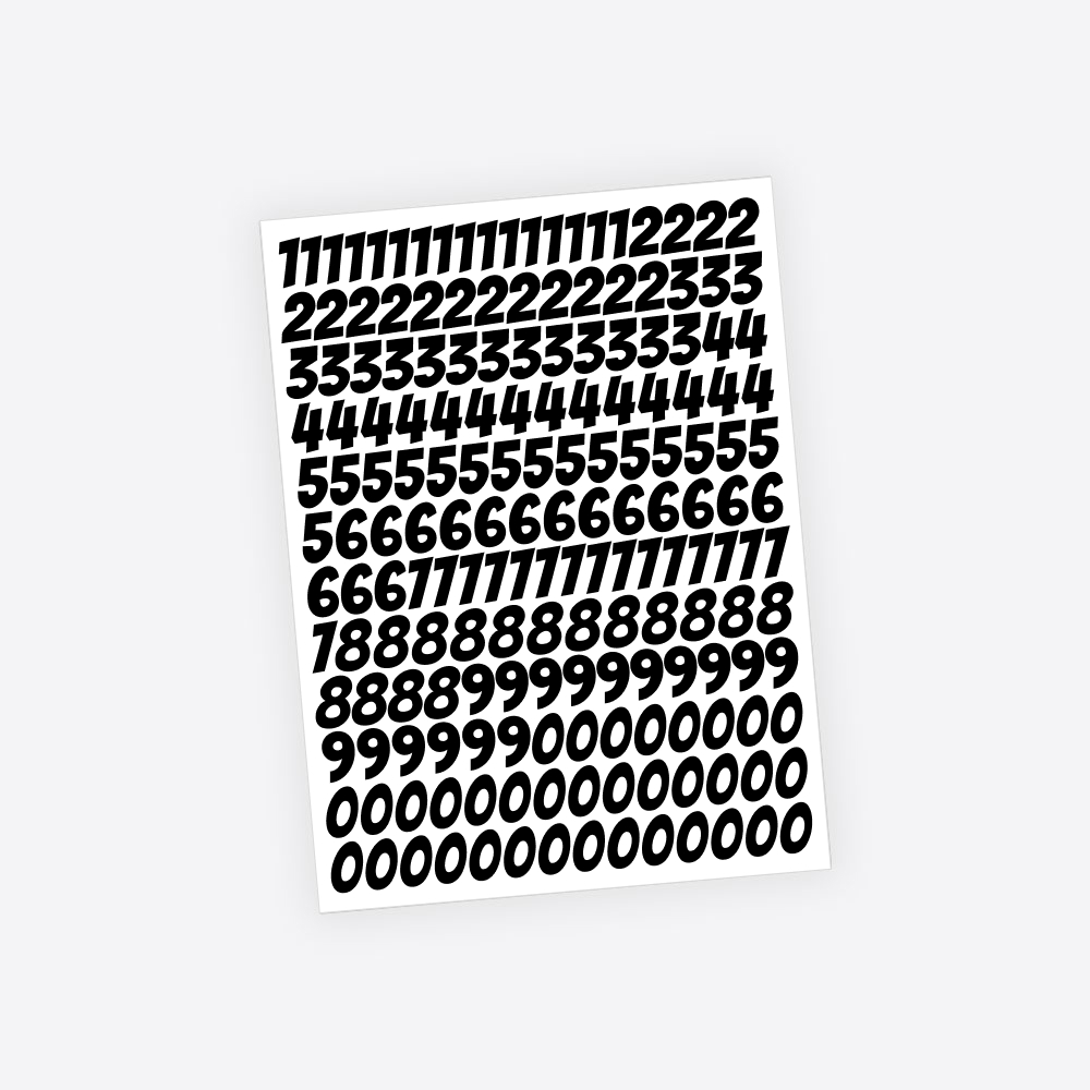 Cartoon plakcijfers / Cijfer stickers - 1,5 cm