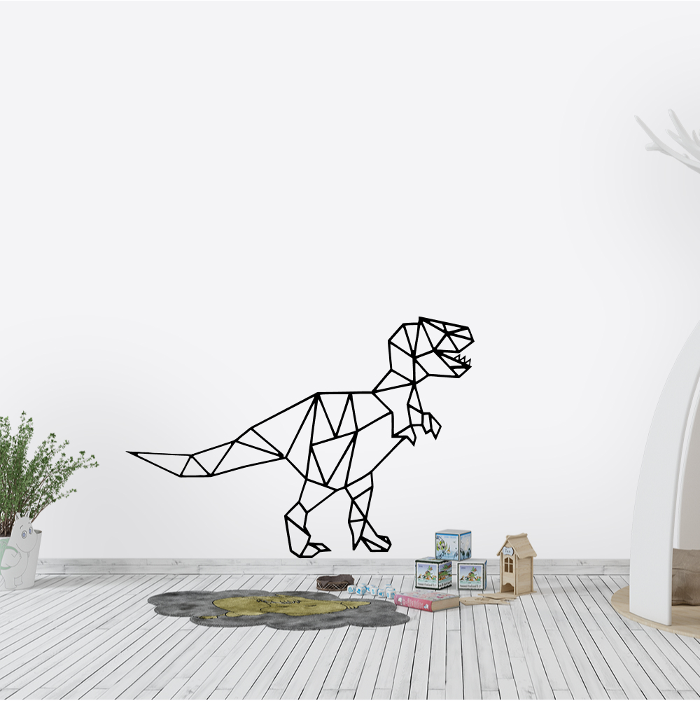 Muursticker - Geometrische dino T-REX