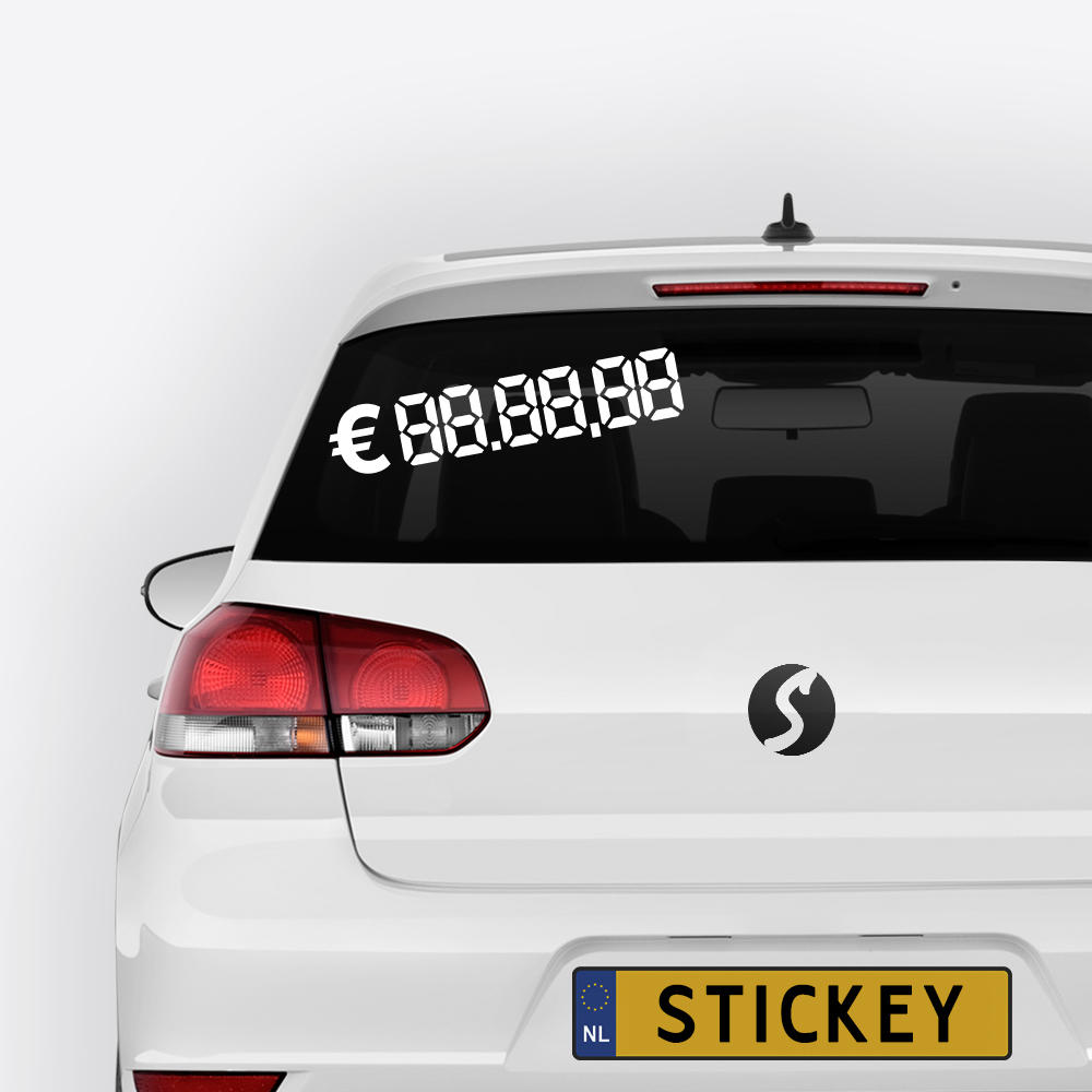 Autosticker - Prijs sticker | Auto dealer sticker raam