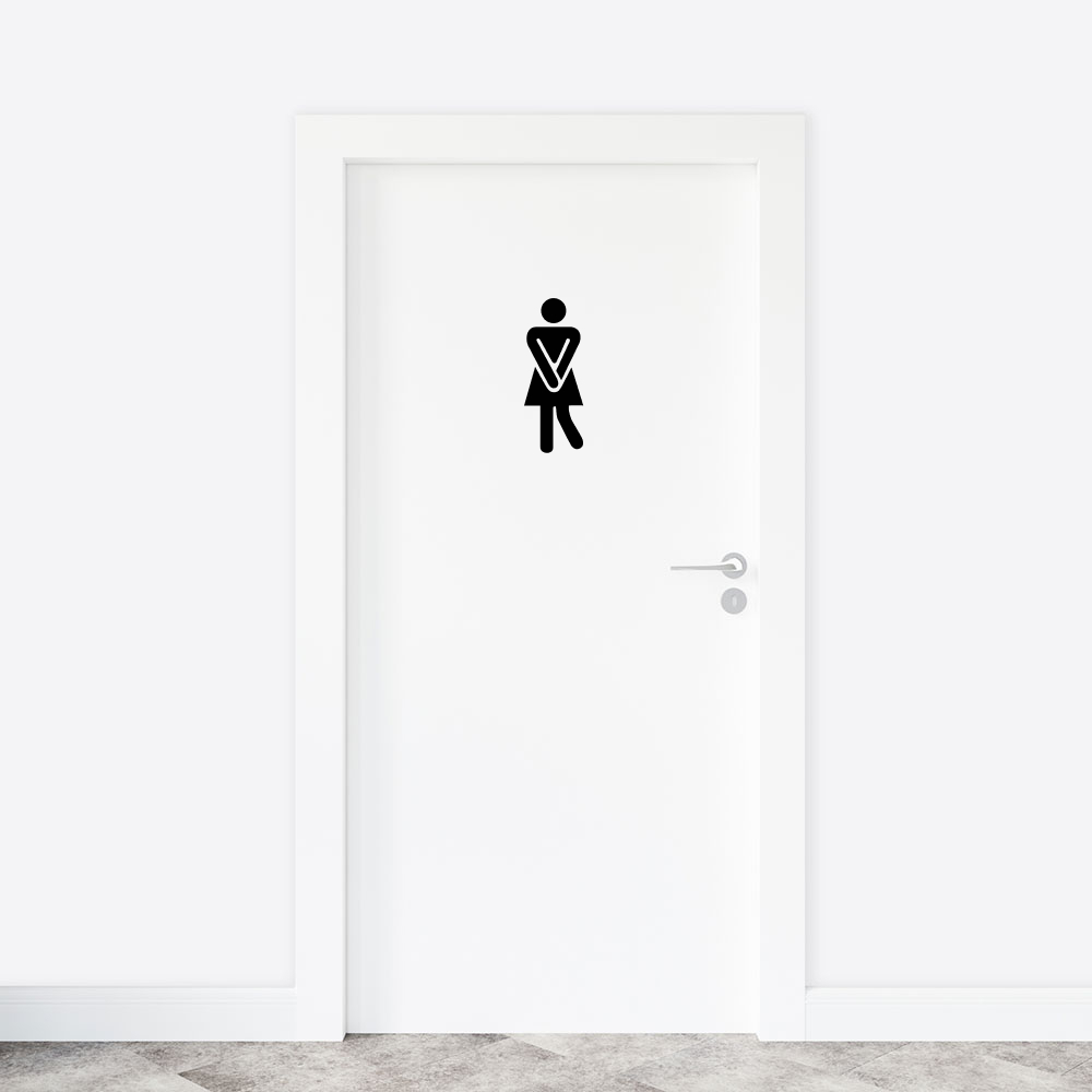 Toilet sticker / deursticker - Hoge nood - Dames