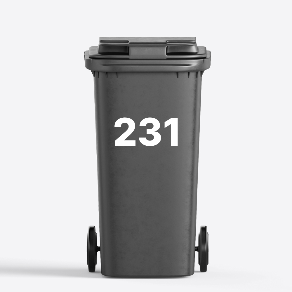 Huisnummer | Container / Kliko sticker | 13cm hoog