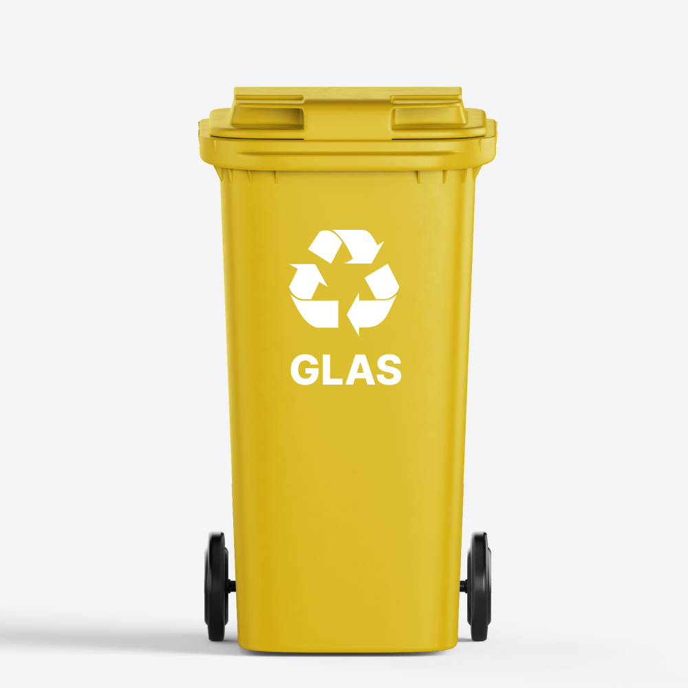 Glas Afval | Container / Kliko sticker | 28 x 39cm