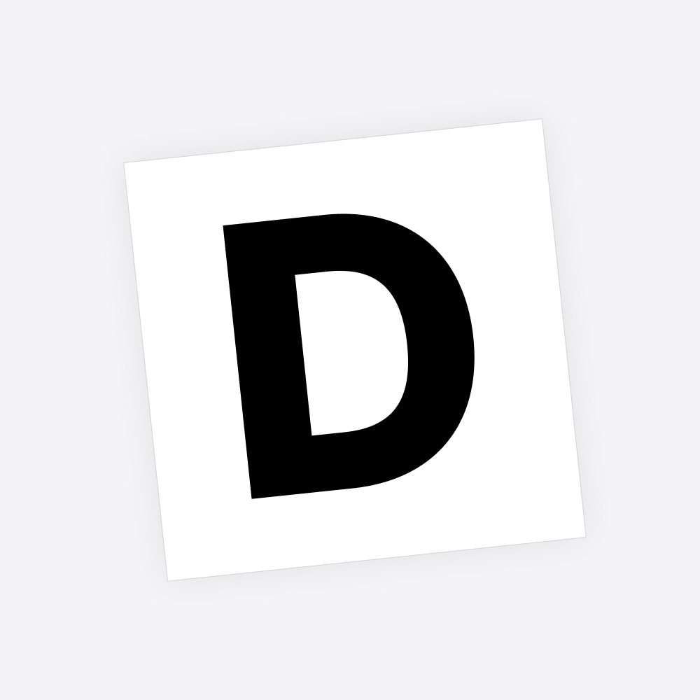 Losse plakletter / letter sticker - Standaard letter: D