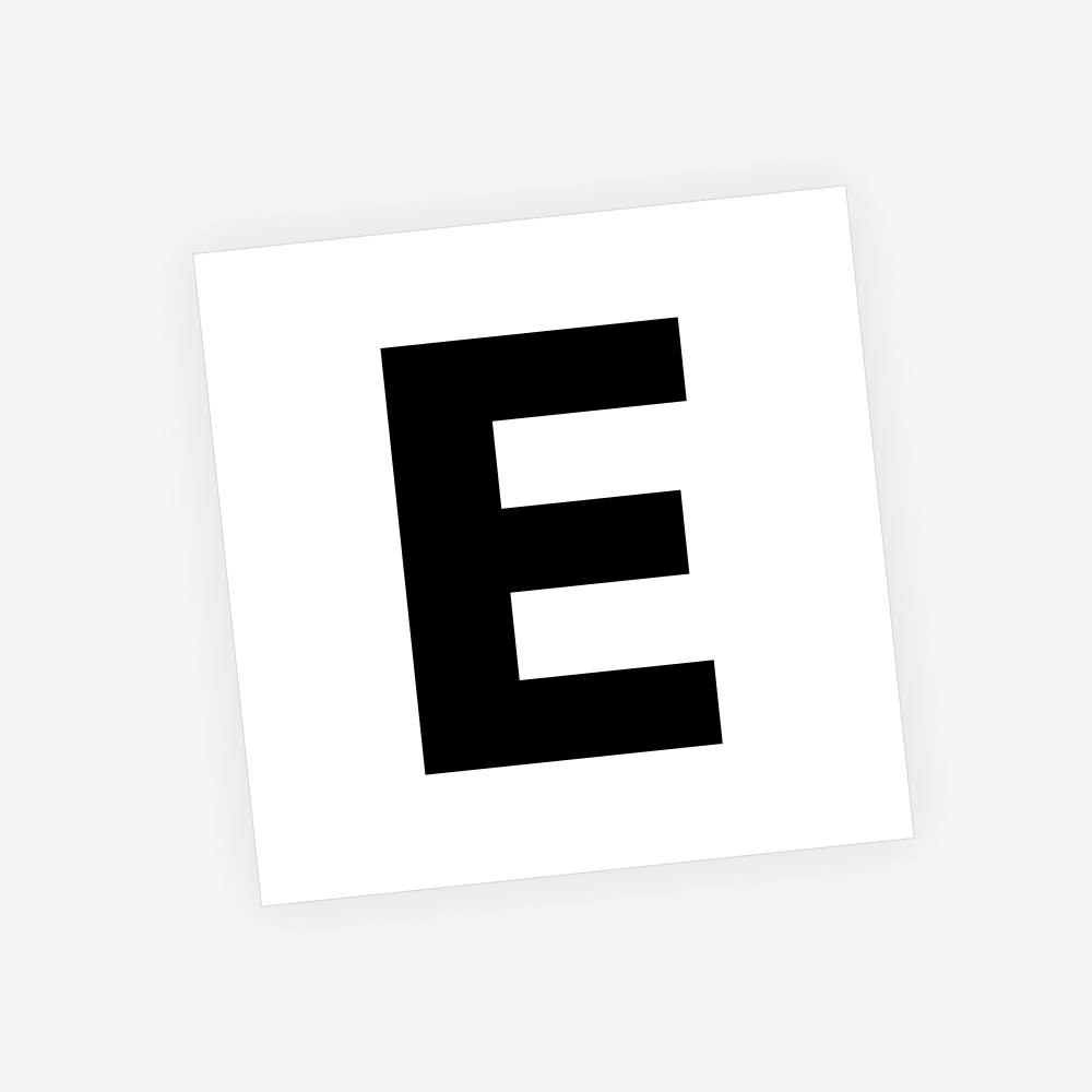 Losse plakletter / letter sticker - Standaard letter: E
