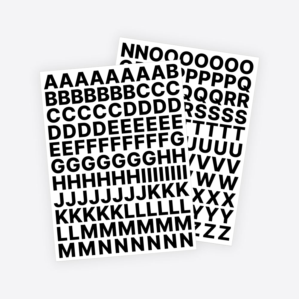 Standaard Plakletters / Letter stickers - 2cm