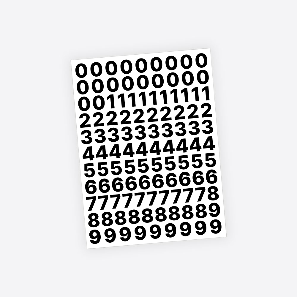 Standaard plakcijfers / Cijfer stickers - 2cm