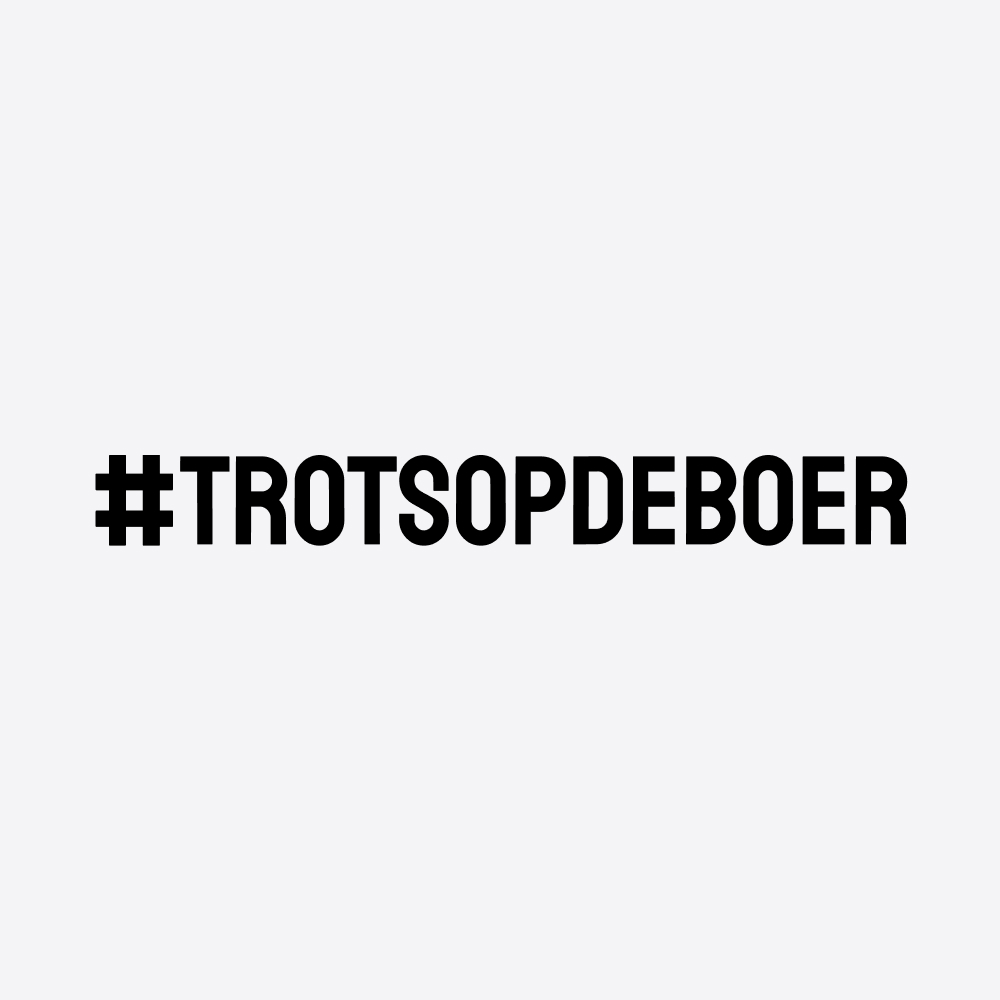 #Trotsopdeboer sticker