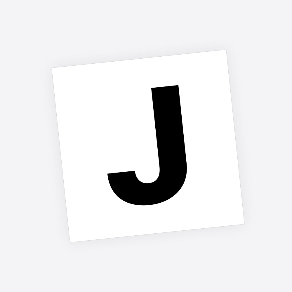 Losse plakletter / letter sticker - Standaard letter: J