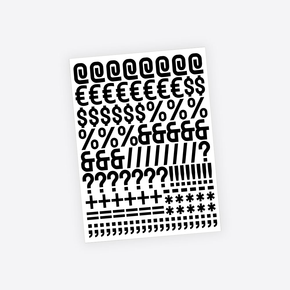 Speciale tekens voor compact plakletters - 3cm