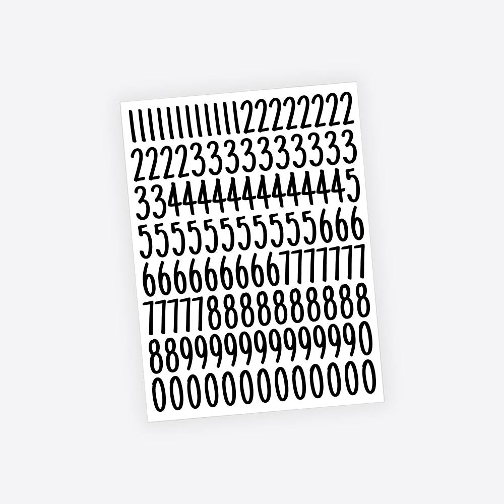 Handschrift Plakcijfers / Nummer stickers - 3cm