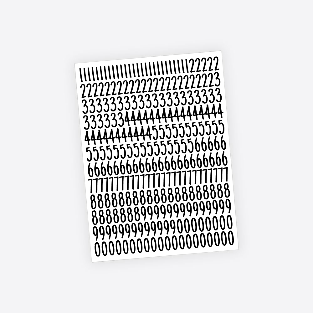 Handschrift Plakcijfers / Nummer stickers - 2cm