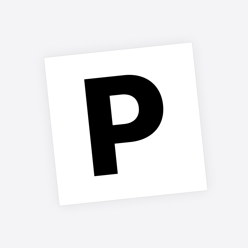 Losse plakletter / letter sticker - Standaard letter: P
