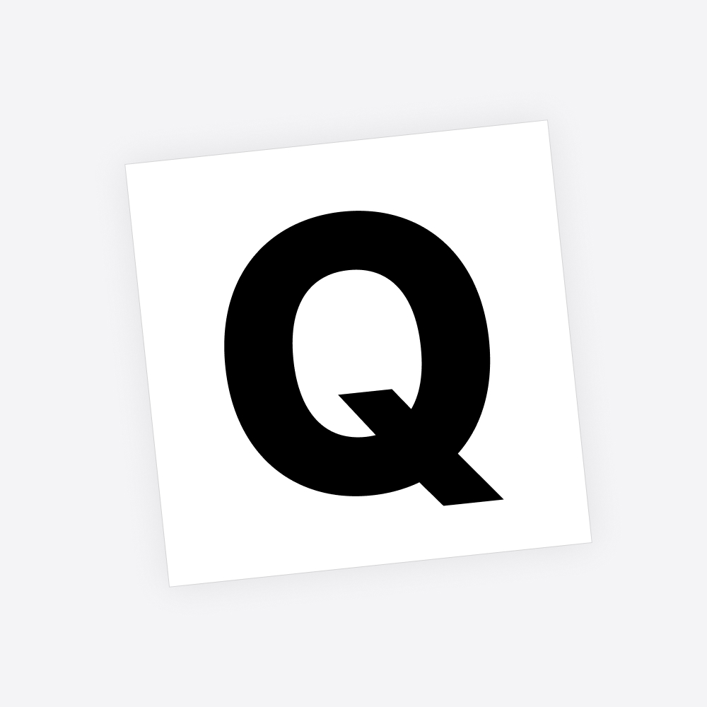 Losse plakletter / letter sticker - Standaard letter: Q