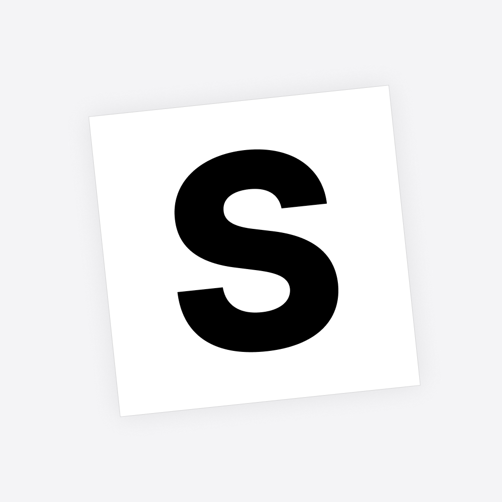Losse plakletter / letter sticker - Standaard letter: S