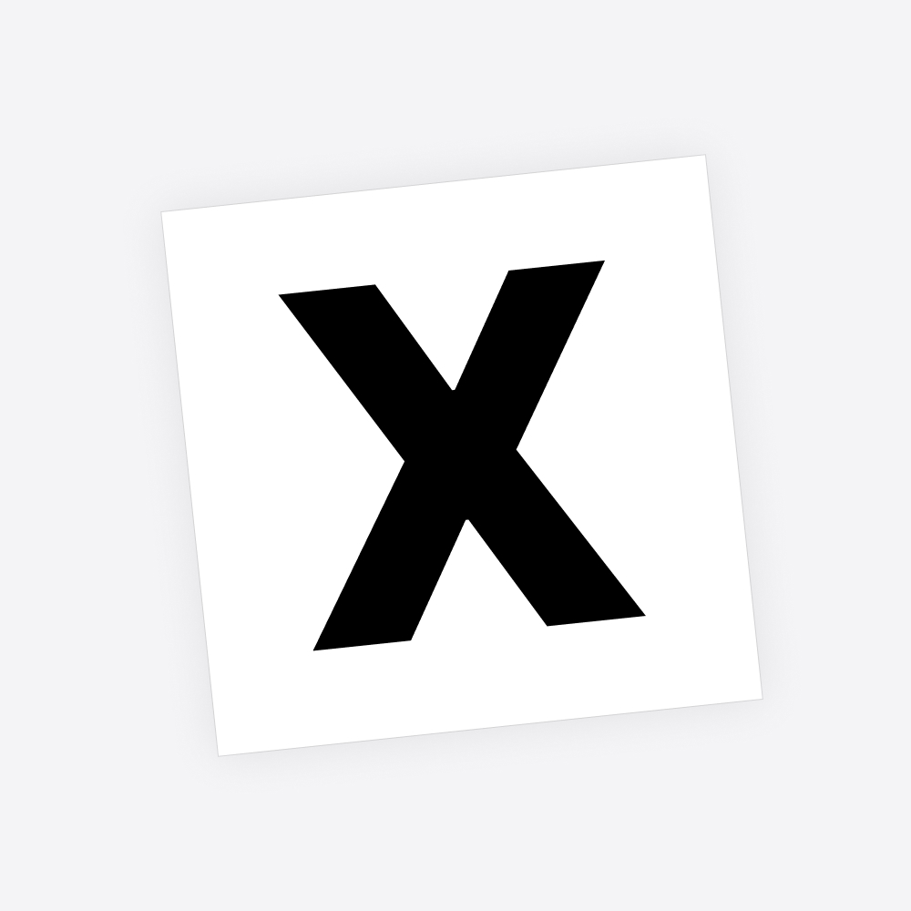 Losse plakletter / letter sticker - Standaard letter: X