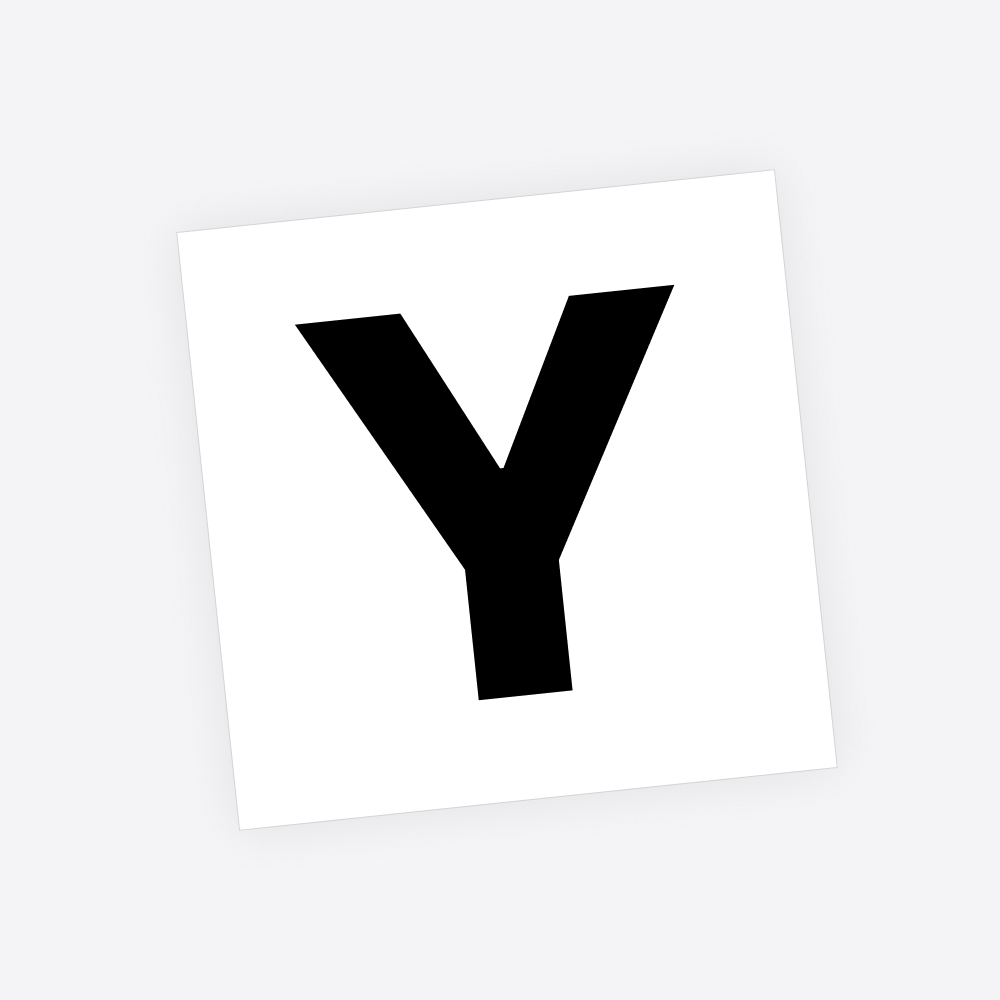 Losse plakletter / letter sticker - Standaard letter: Y