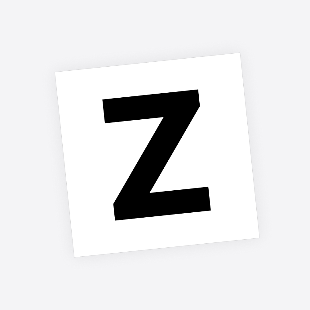 Losse plakletter / letter sticker - Standaard letter: Z