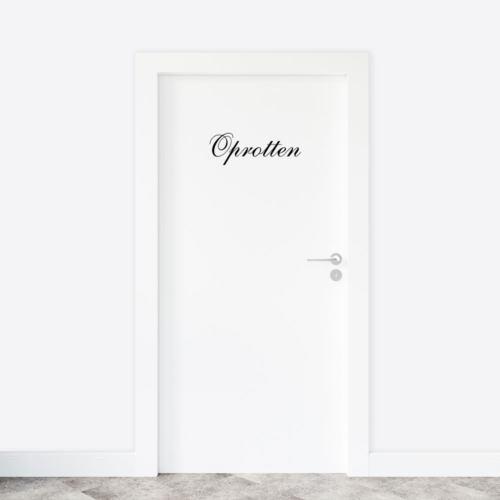 Deursticker - Oprotten - Sierletters