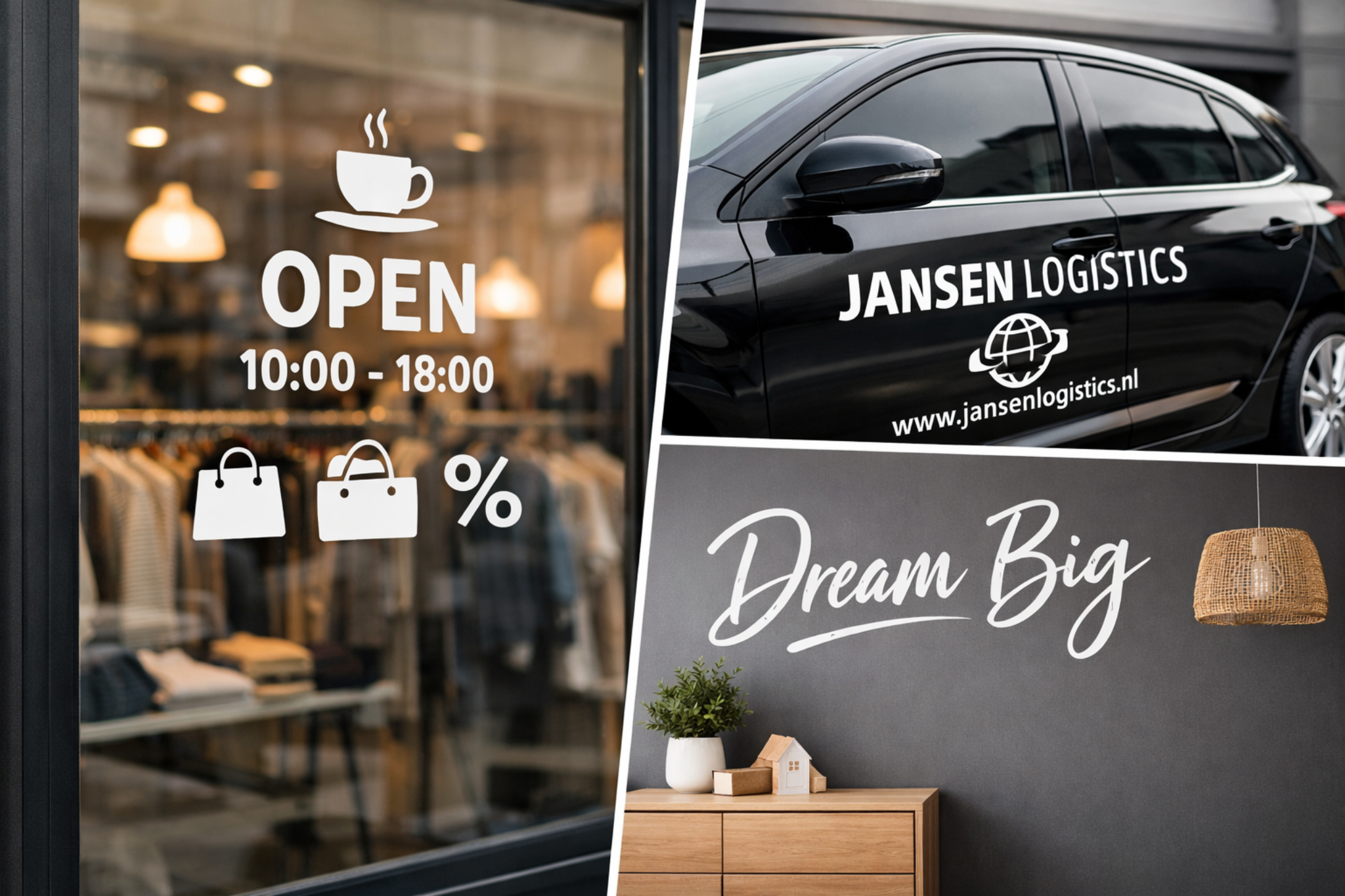 Vinyl stickers laten maken: welke kwaliteit heb je nodig voor binnen, buiten of auto?