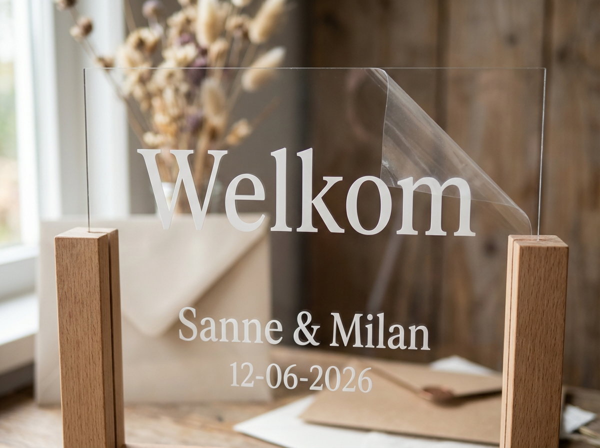 Uitgesneden bruiloft stickers: 12 ideen voor uitnodigingen, welkomstborden en decoratie