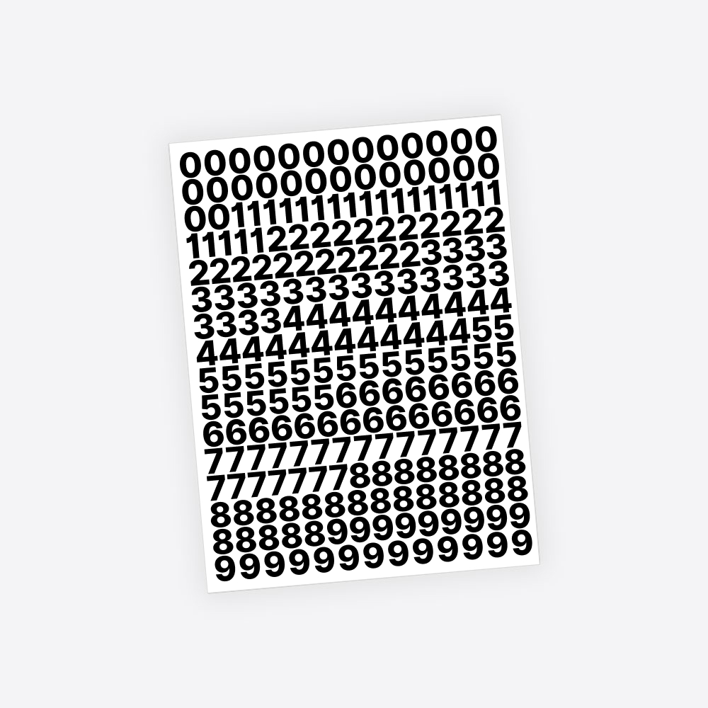 Standaard plakcijfers / Cijfer stickers - 1.5 cm
